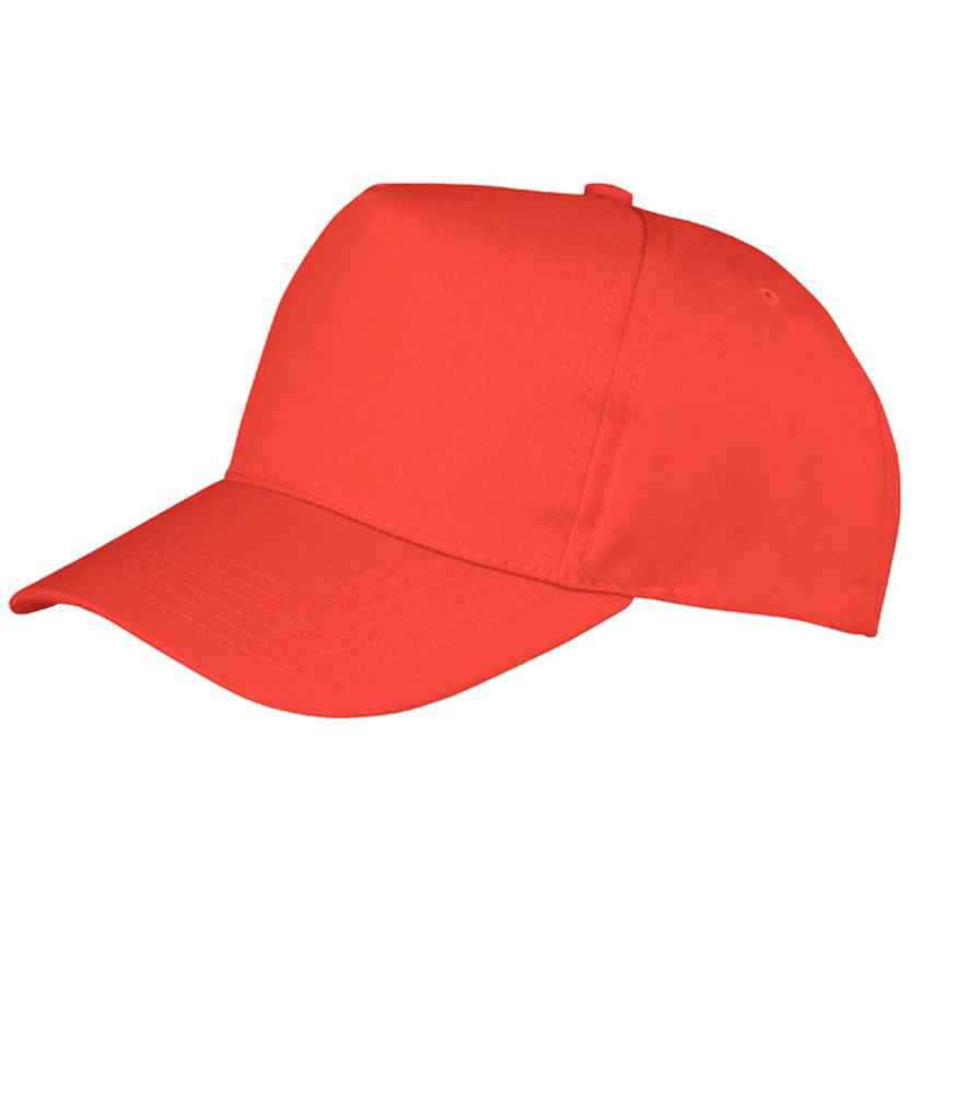 Result Boston 5 Panel Printers Cap in ONE Red by Result Headwear — Custom branded clothing by Print Press, featuring premium embroidery produced in our specialist print lab in the UK.