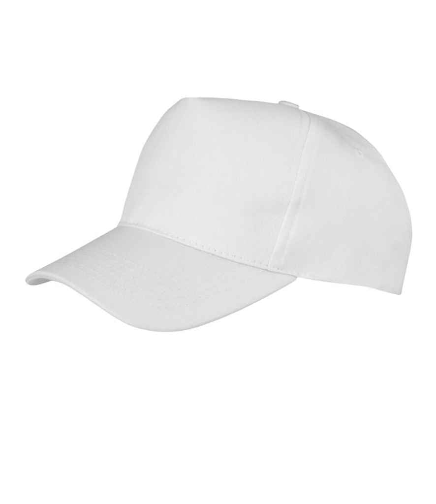 Result Boston 5 Panel Printers Cap in ONE White by Result Headwear — Custom branded clothing by Print Press, featuring premium embroidery produced in our specialist print lab in the UK.