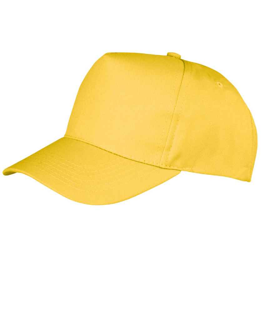 Result Boston 5 Panel Printers Cap in ONE Yellow by Result Headwear — Custom branded clothing by Print Press, featuring premium embroidery produced in our specialist print lab in the UK.