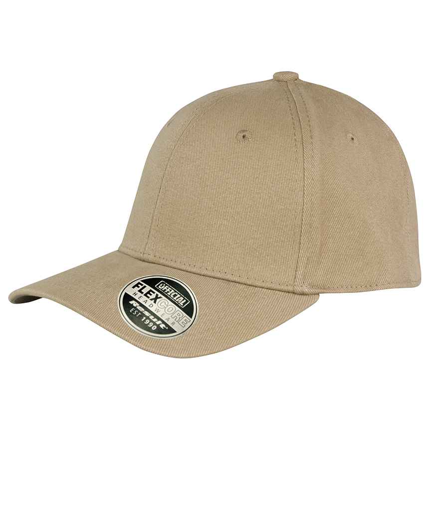 Result Kansas Flex Cap in Khaki by Result Headwear — Custom branded clothing by Print Press, featuring premium embroidery produced in our specialist print lab in the UK.