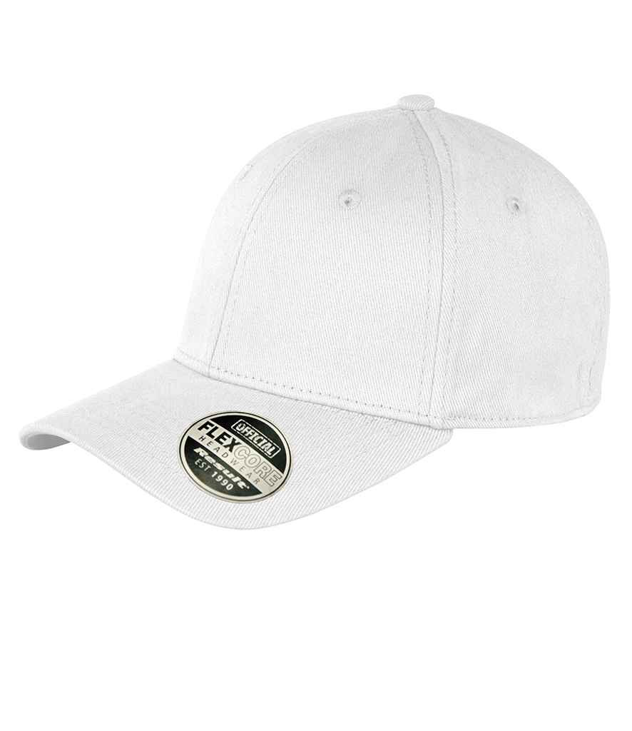 Result Kansas Flex Cap in White by Result Headwear — Custom branded clothing by Print Press, featuring premium embroidery produced in our specialist print lab in the UK.