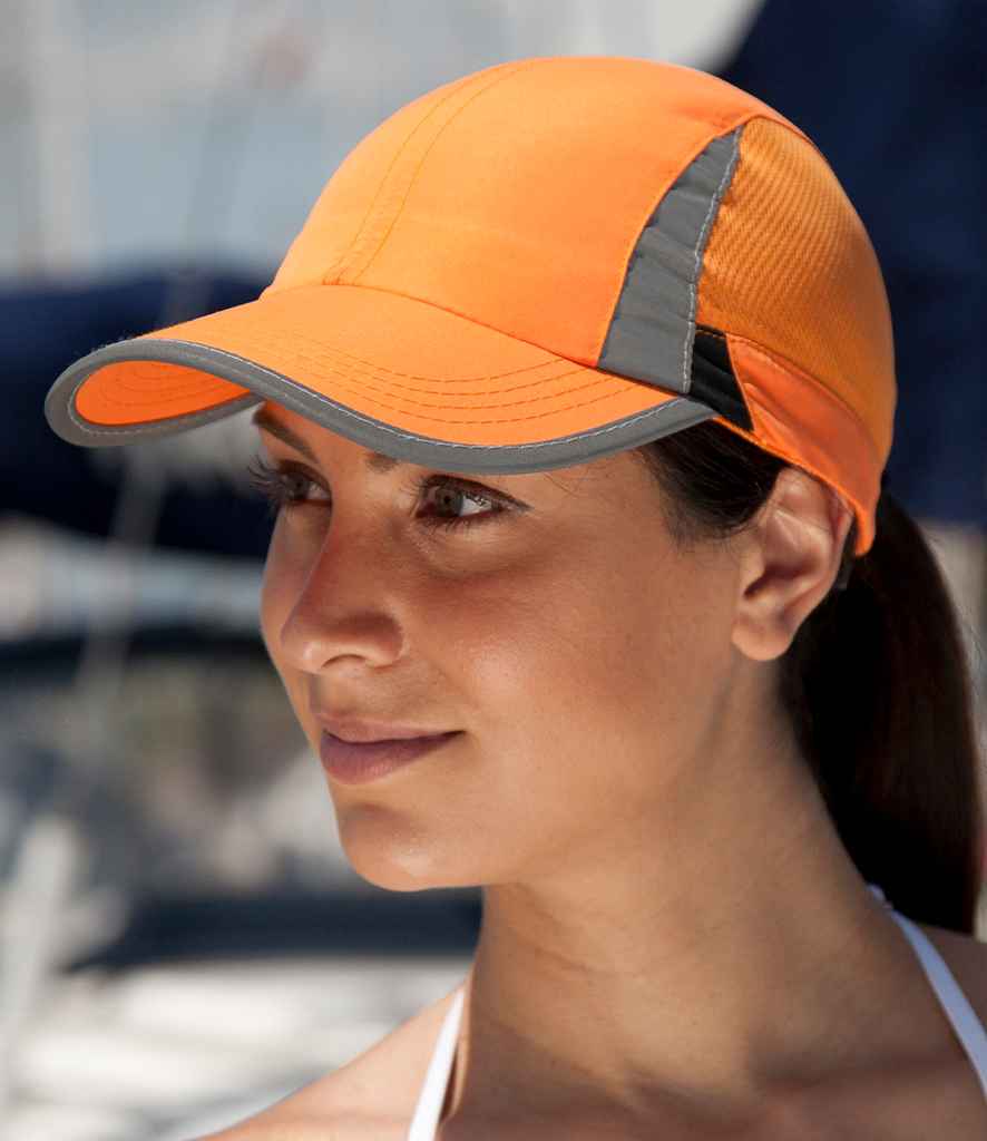 Spiro Sport Cap in ONE Orange Black by Spiro — Custom branded clothing by Print Press, featuring premium embroidery produced in our specialist print lab in the UK.