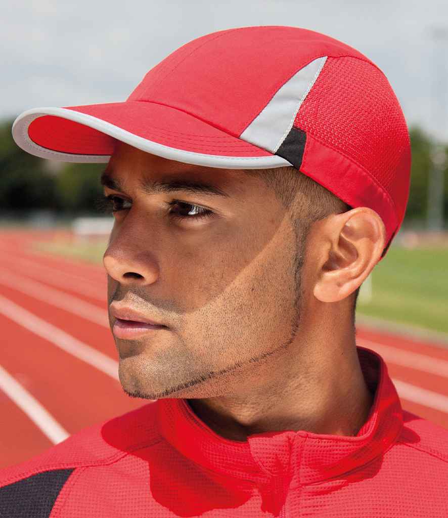 Spiro Sport Cap in ONE Red Black by Spiro — Custom branded clothing by Print Press, featuring premium embroidery produced in our specialist print lab in the UK.