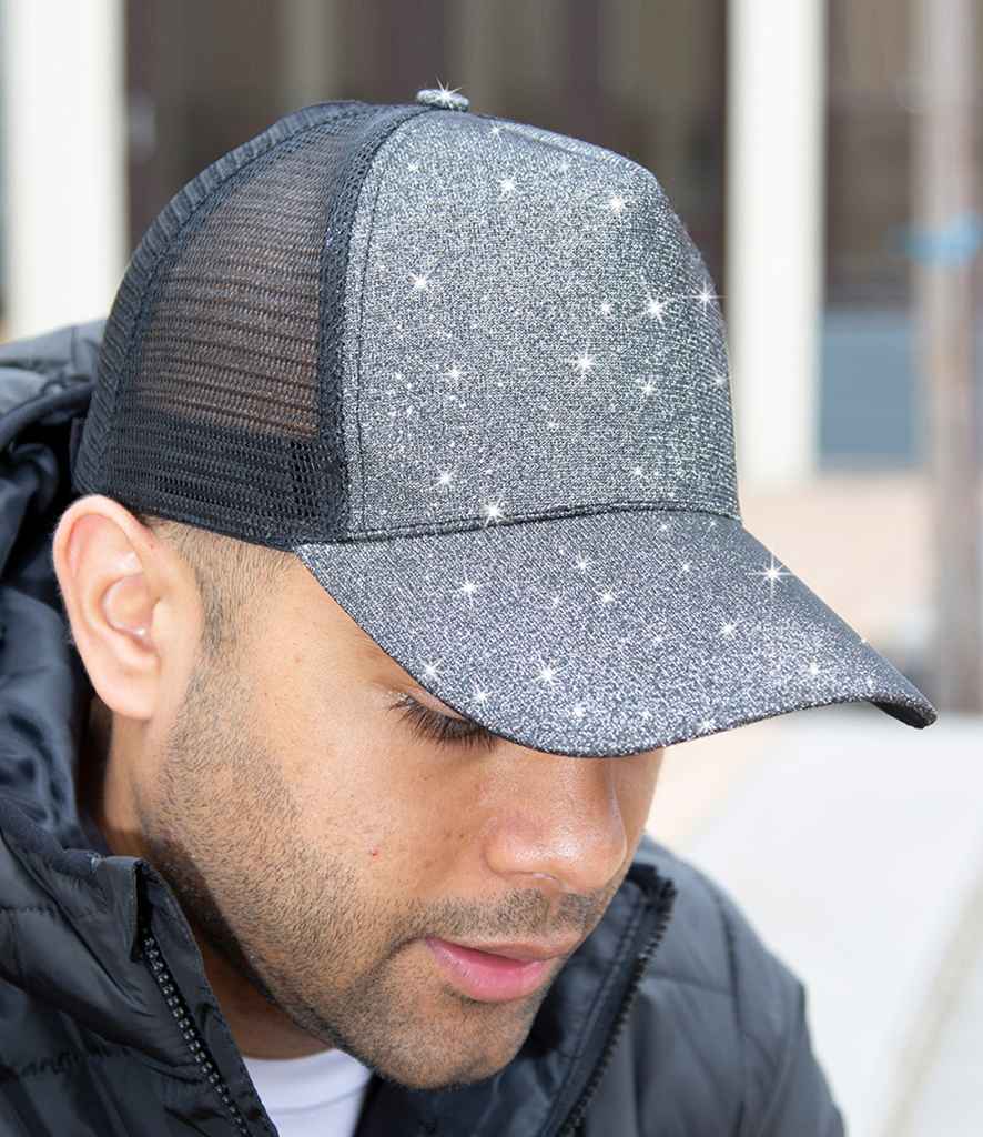 Result Core New York Sparkle Cap in ONE Silver by Result Headwear — Custom branded clothing by Print Press, featuring premium embroidery produced in our specialist print lab in the UK.