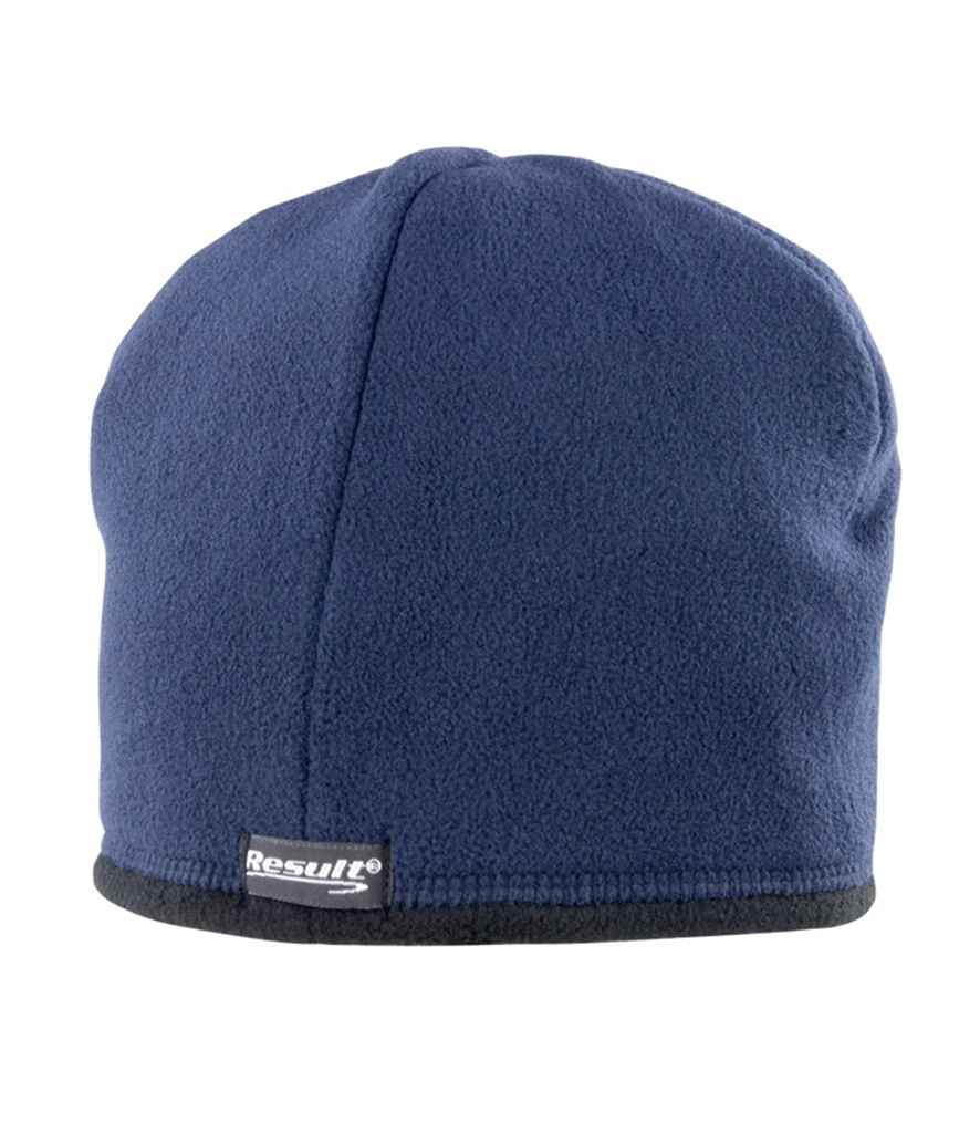 Result Reversible Micro Fleece Bob Hat in by Result Winter Essentials — Custom branded clothing by Print Press, featuring premium embroidery produced in our specialist print lab in the UK.