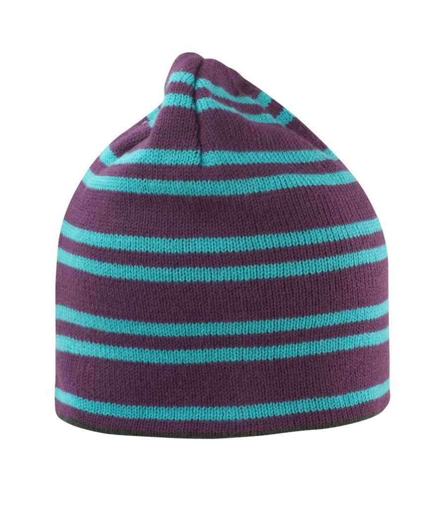 Result Team Reversible Beanie in ONE Plum Turquoise Blue by Result Winter Essentials — Custom branded clothing by Print Press, featuring premium embroidery produced in our specialist print lab in the UK.