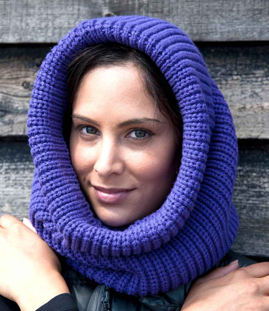 Result Whistler Snood Hood in ONE Purple by Result Winter Essentials — Custom branded clothing by Print Press, featuring premium embroidery produced in our specialist print lab in the UK.