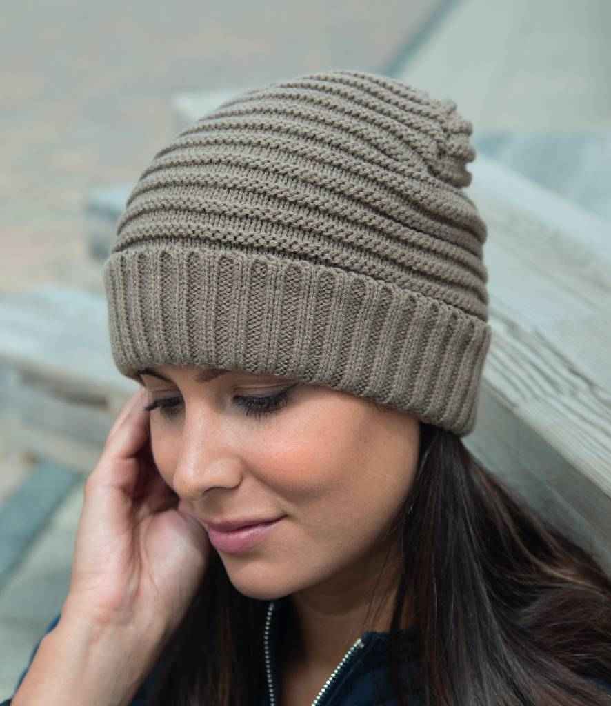 Result Braided Fleece Lined Hat in ONE Fennel by Result Winter Essentials — Custom branded clothing by Print Press, featuring premium embroidery produced in our specialist print lab in the UK.