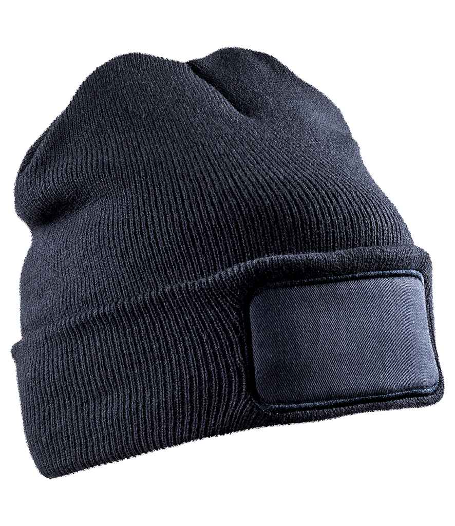 Result Genuine Recycled Double Knit Printers Beanie in ONE Navy by Result Genuine Recycled — Custom branded clothing by Print Press, featuring premium embroidery produced in our specialist print lab in the UK.