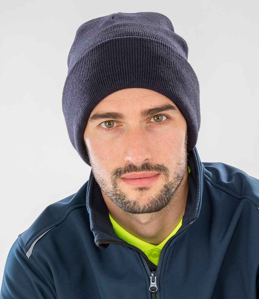 Result Genuine Recycled Woolly Ski Hat in ONE Navy by Result Genuine Recycled — Custom branded clothing by Print Press, featuring premium embroidery produced in our specialist print lab in the UK.