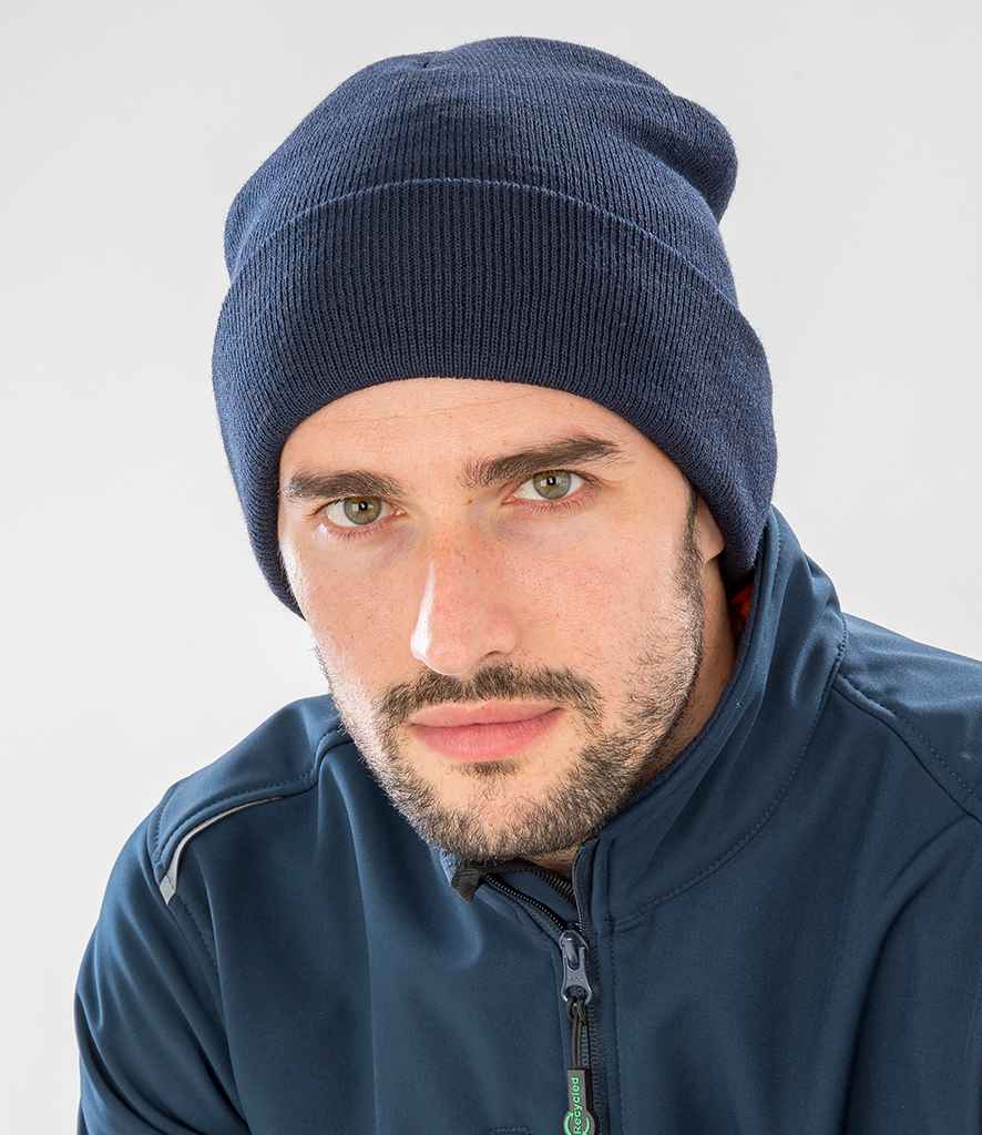 Result Genuine Recycled Thinsulate Beanie in ONE Navy by Result Genuine Recycled — Custom branded clothing by Print Press, featuring premium embroidery produced in our specialist print lab in the UK.