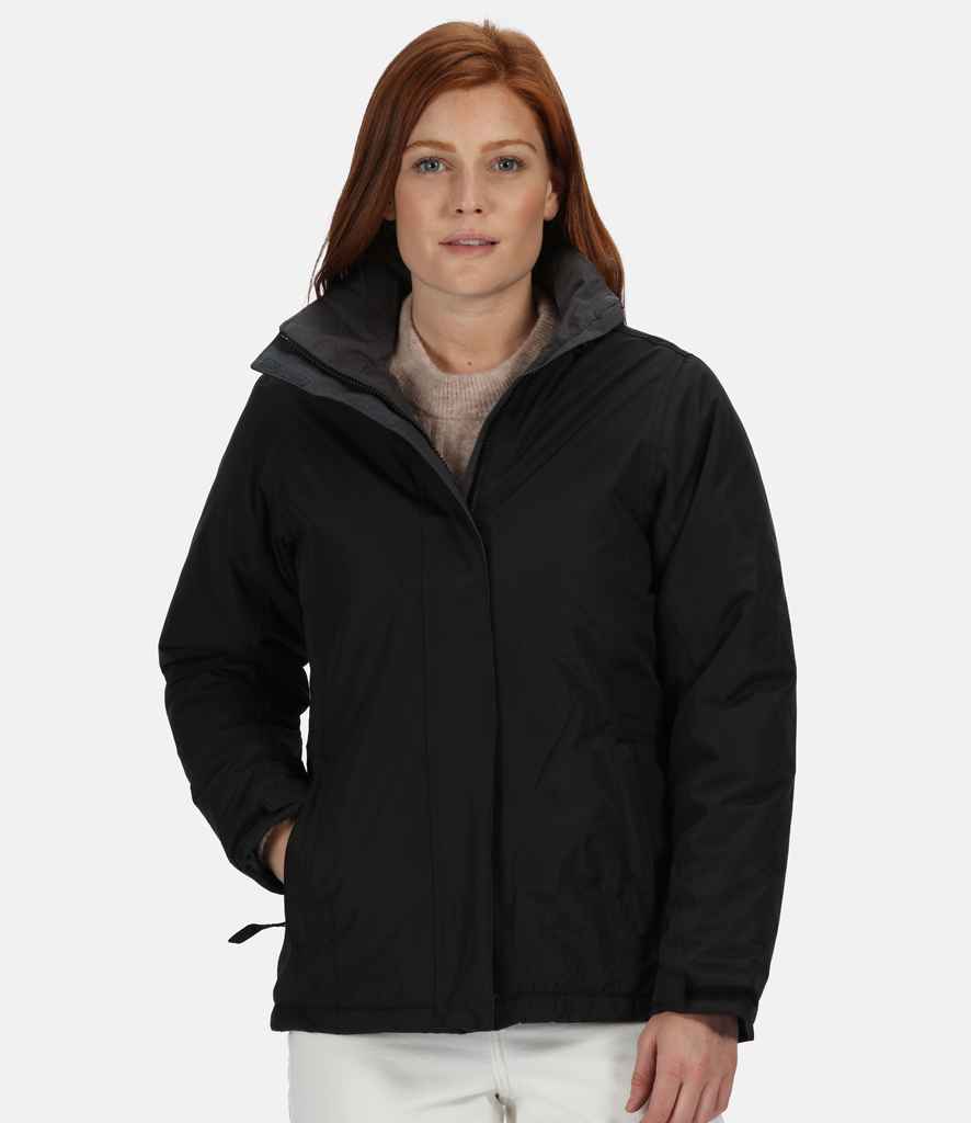 Regatta Ladies Beauford Waterproof Insulated Jacket in Black Seal Grey by Regatta — Custom branded clothing by Print Press, featuring premium embroidery produced in our specialist print lab in the UK.