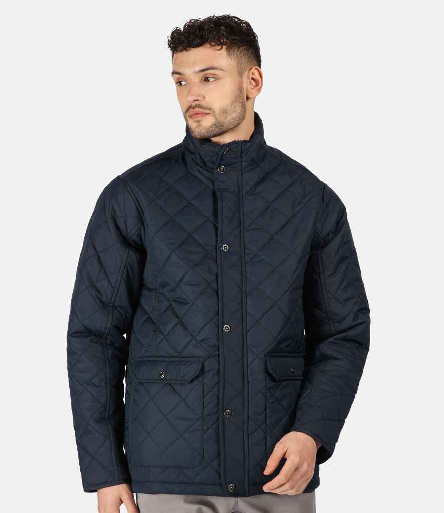 Regatta Tyler Diamond Quilted Jacket in Navy by Regatta — Custom branded clothing by Print Press, featuring premium embroidery produced in our specialist print lab in the UK.
