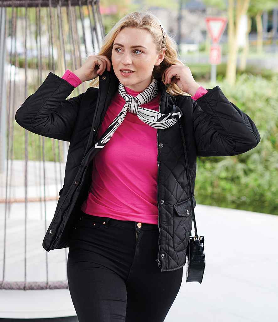 Regatta Ladies Tarah Diamond Quilted Jacket in Black by Regatta — Custom branded clothing by Print Press, featuring premium embroidery produced in our specialist print lab in the UK.