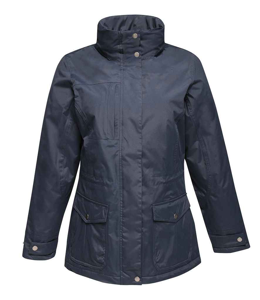 Regatta Ladies Darby III Waterproof Insulated Parka Jacket in Navy Navy by Regatta — Custom branded clothing by Print Press, featuring premium embroidery produced in our specialist print lab in the UK.