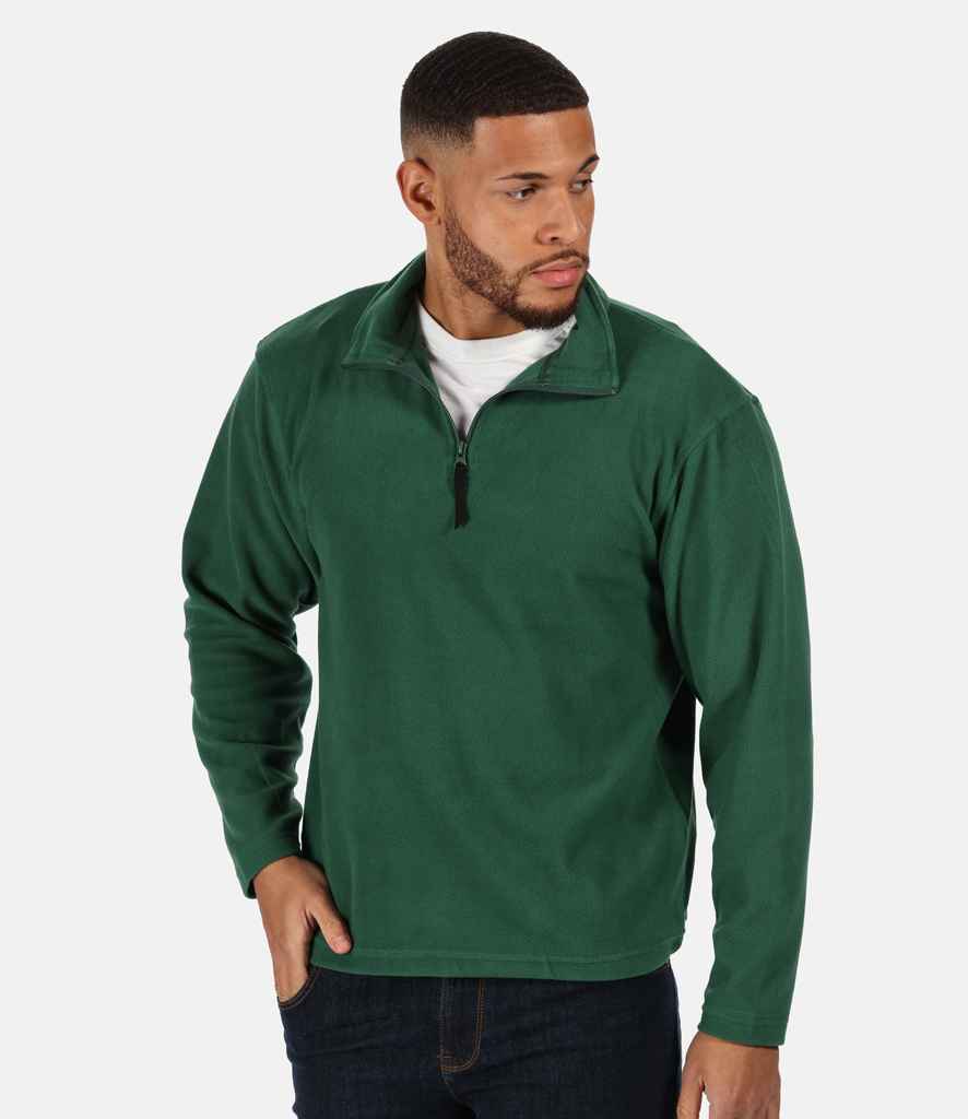 Regatta Zip Neck Micro Fleece in Bottle Green by Regatta — Custom branded clothing by Print Press, featuring premium embroidery produced in our specialist print lab in the UK.