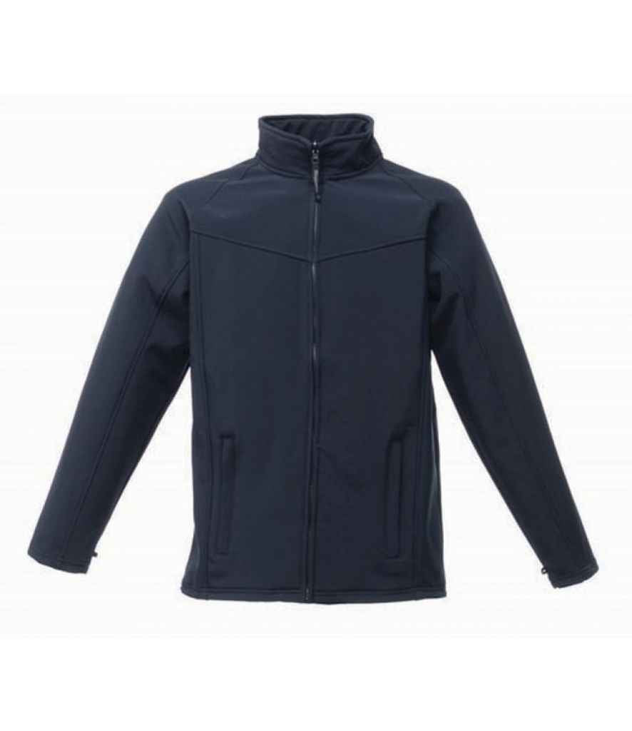 Regatta Uproar Soft Shell Jacket in Navy by Regatta — Custom branded clothing by Print Press, featuring premium embroidery produced in our specialist print lab in the UK.
