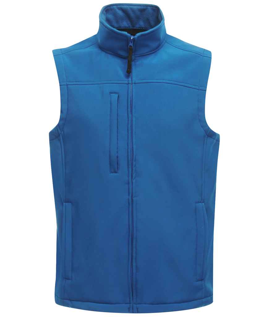 Regatta Flux Soft Shell Bodywarmer in Oxford Blue Oxford Blue by Regatta — Custom branded clothing by Print Press, featuring premium embroidery produced in our specialist print lab in the UK.