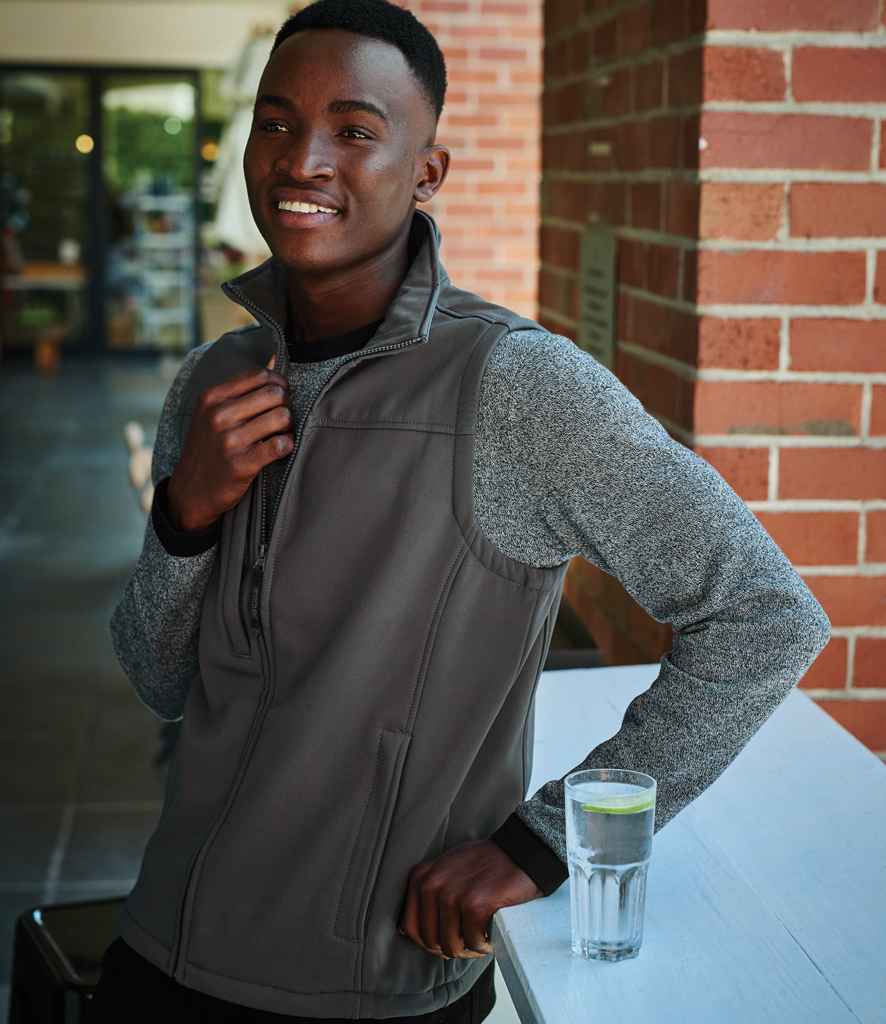 Regatta Flux Soft Shell Bodywarmer in Seal Grey Seal Grey by Regatta — Custom branded clothing by Print Press, featuring premium embroidery produced in our specialist print lab in the UK.