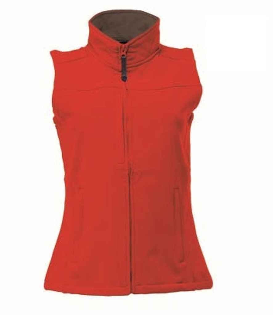 Regatta Ladies Flux Soft Shell Bodywarmer in Classic Red Seal Grey by Regatta — Custom branded clothing by Print Press, featuring premium embroidery produced in our specialist print lab in the UK.