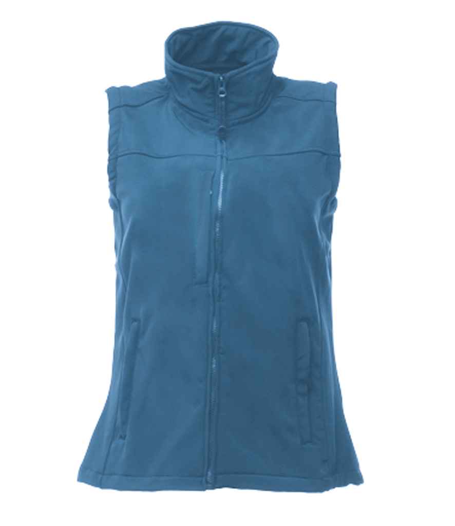 Regatta Ladies Flux Soft Shell Bodywarmer in Oxford Blue Oxford Blue by Regatta — Custom branded clothing by Print Press, featuring premium embroidery produced in our specialist print lab in the UK.