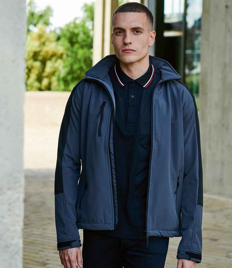 Regatta Hydroforce Soft Shell Jacket in Navy Black by Regatta — Custom branded clothing by Print Press, featuring premium embroidery produced in our specialist print lab in the UK.