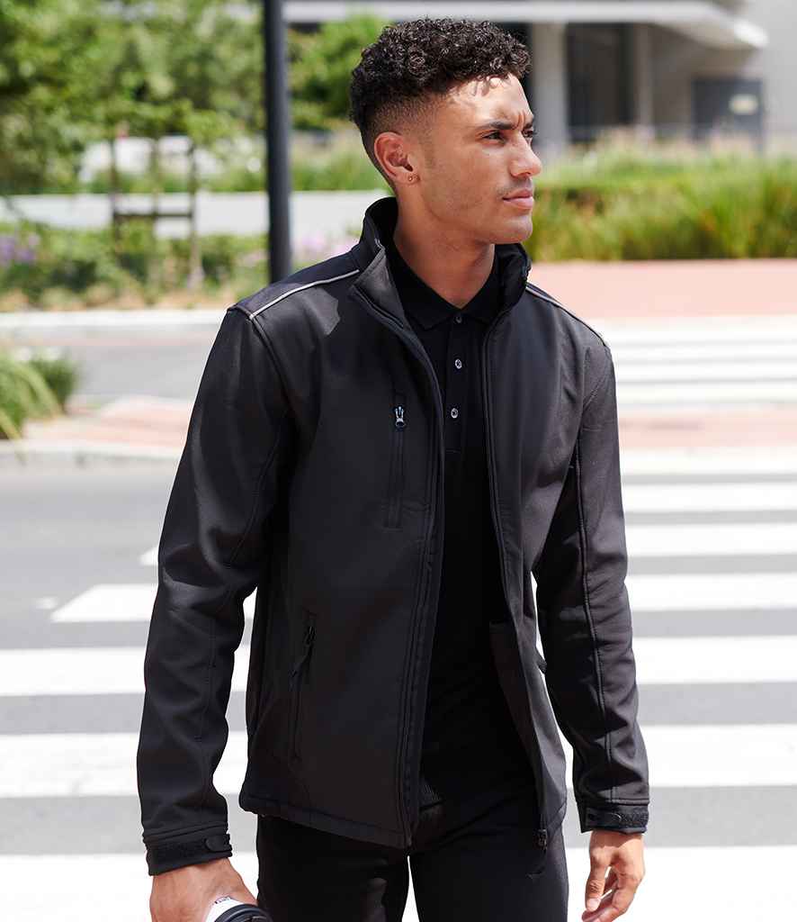 Regatta Sandstorm Soft Shell Workwear Jacket in Black Black by Regatta — Custom branded clothing by Print Press, featuring premium embroidery produced in our specialist print lab in the UK.