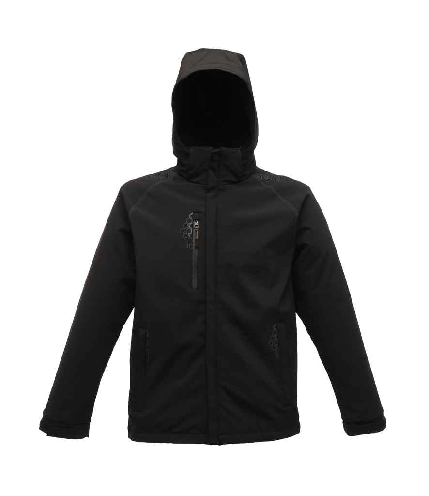 Regatta Repeller Soft Shell Jacket in Black by Regatta — Custom branded clothing by Print Press, featuring premium embroidery produced in our specialist print lab in the UK.
