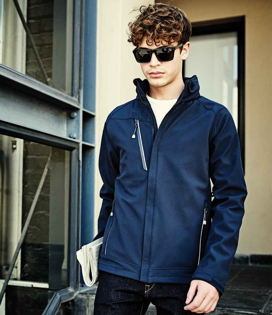Regatta Apex Soft Shell Jacket in Navy by Regatta — Custom branded clothing by Print Press, featuring premium embroidery produced in our specialist print lab in the UK.