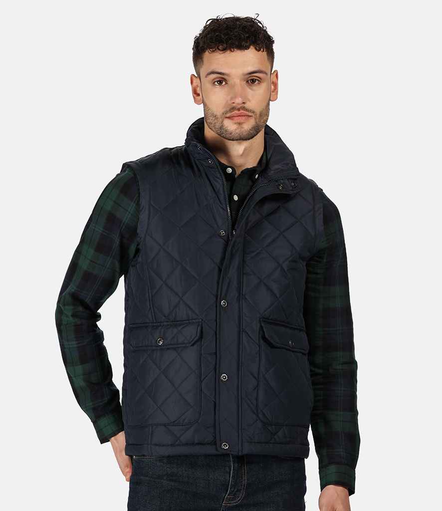 Regatta Tyler Diamond Quilted Bodywarmer in Navy by Regatta — Custom branded clothing by Print Press, featuring premium embroidery produced in our specialist print lab in the UK.