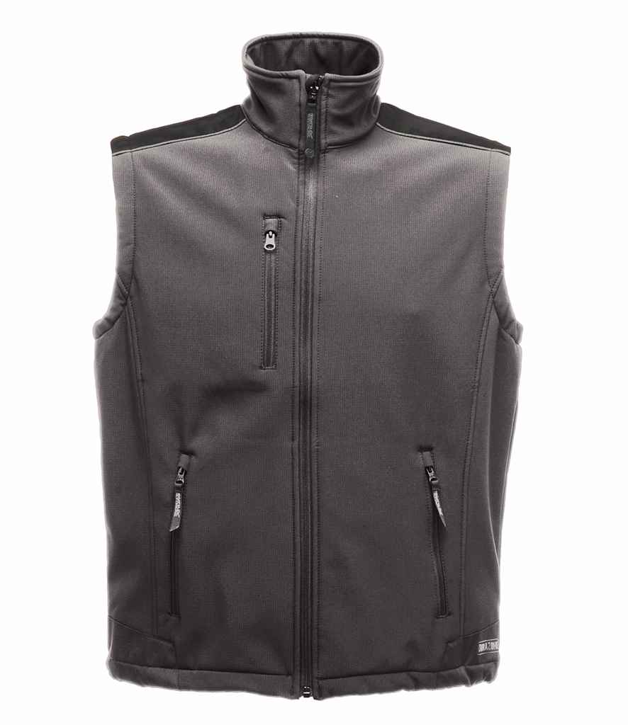 Regatta Sandstorm Workwear Soft Shell Bodywarmer in by Regatta — Custom branded clothing by Print Press, featuring premium embroidery produced in our specialist print lab in the UK.