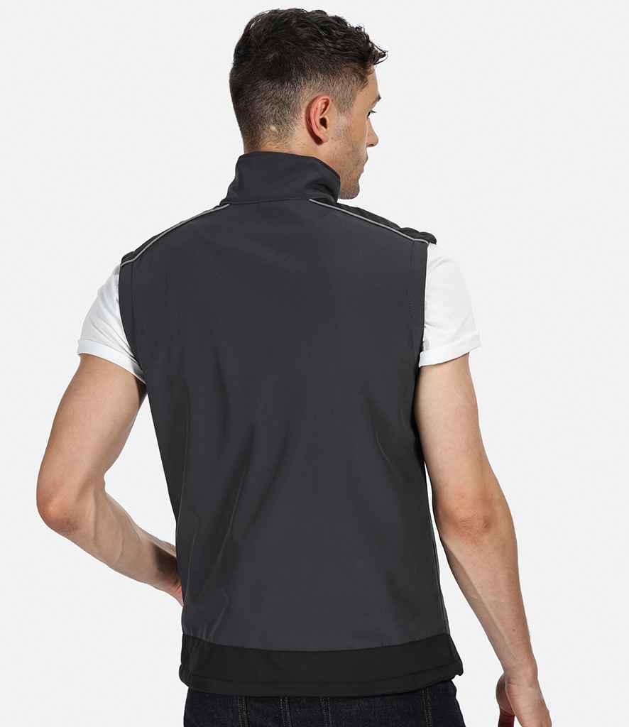 Regatta Sandstorm Workwear Soft Shell Bodywarmer in by Regatta — Custom branded clothing by Print Press, featuring premium embroidery produced in our specialist print lab in the UK.
