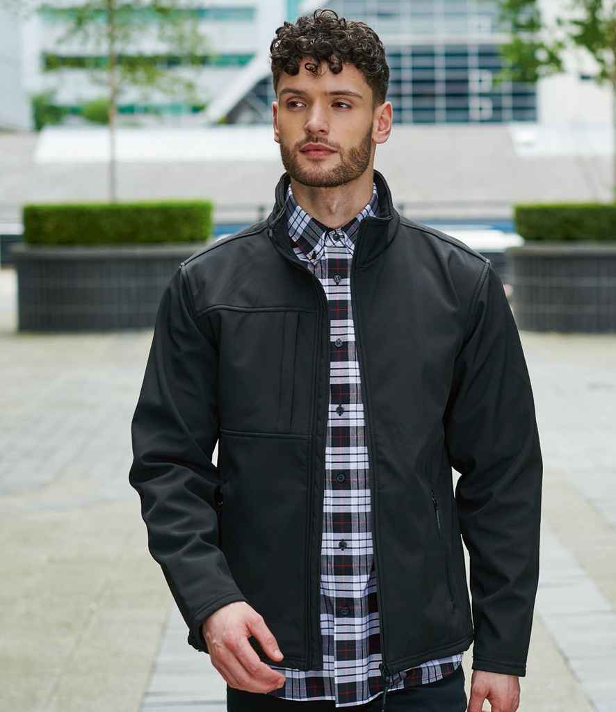 Regatta Octagon II Soft Shell Jacket in Black Black by Regatta — Custom branded clothing by Print Press, featuring premium embroidery produced in our specialist print lab in the UK.