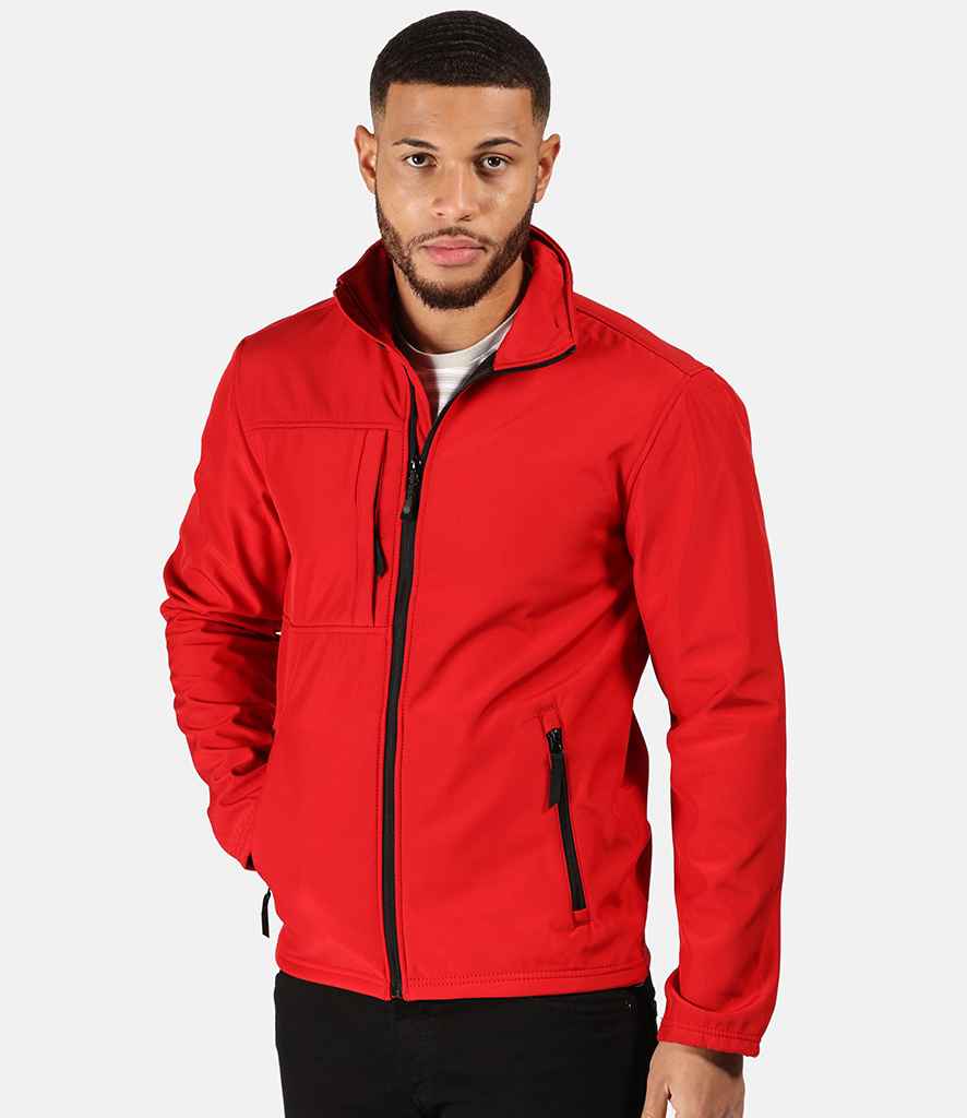 Regatta Octagon II Soft Shell Jacket in Classic Red Black by Regatta — Custom branded clothing by Print Press, featuring premium embroidery produced in our specialist print lab in the UK.