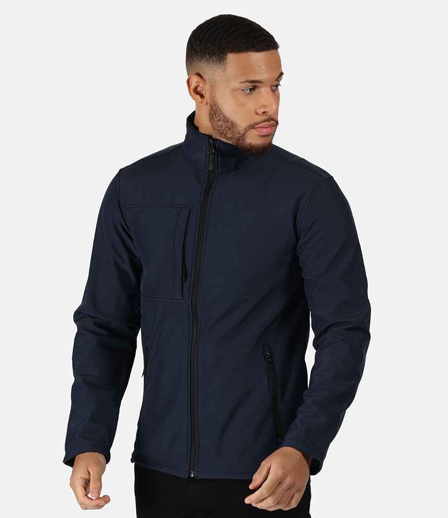 Regatta Octagon II Soft Shell Jacket in Navy Seal Grey by Regatta — Custom branded clothing by Print Press, featuring premium embroidery produced in our specialist print lab in the UK.