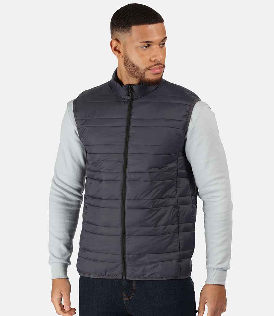 Regatta Firedown Insulated Bodywarmer in Seal Grey Black by Regatta — Custom branded clothing by Print Press, featuring premium embroidery produced in our specialist print lab in the UK.