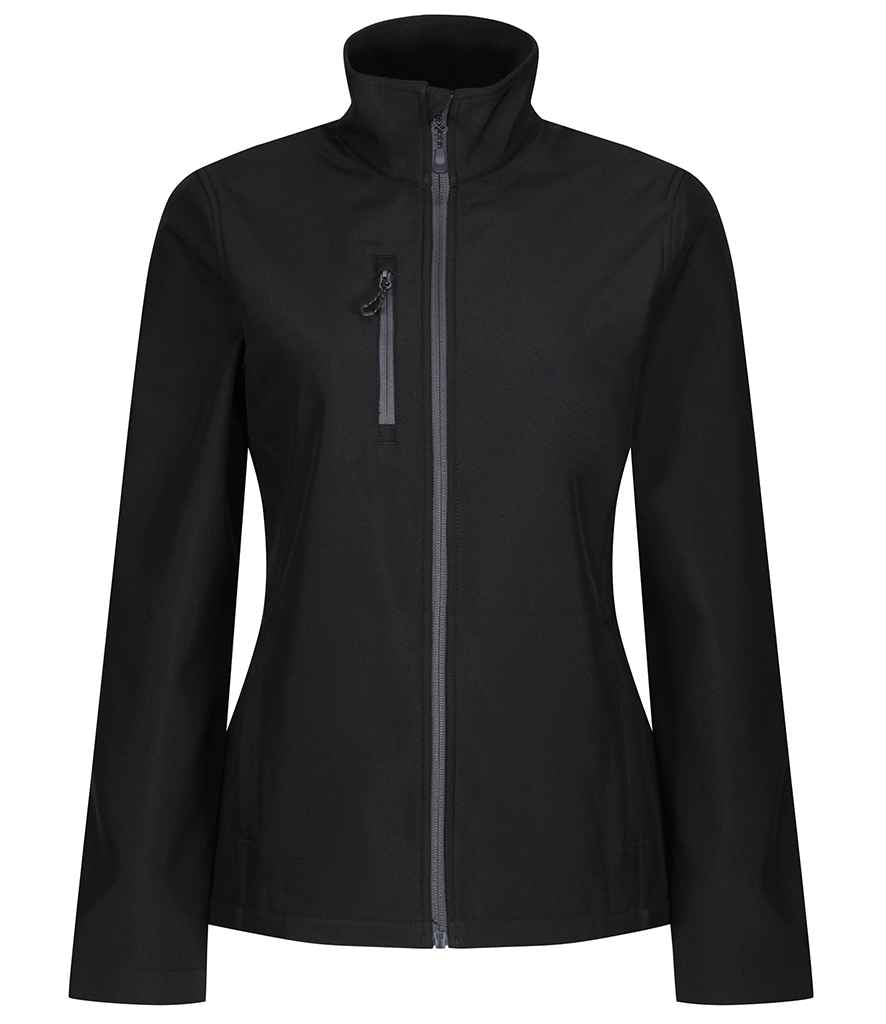 Regatta Honestly Made Ladies Recycled Soft Shell Jacket in Black by Regatta Honestly Made — Custom branded clothing by Print Press, featuring premium embroidery produced in our specialist print lab in the UK.