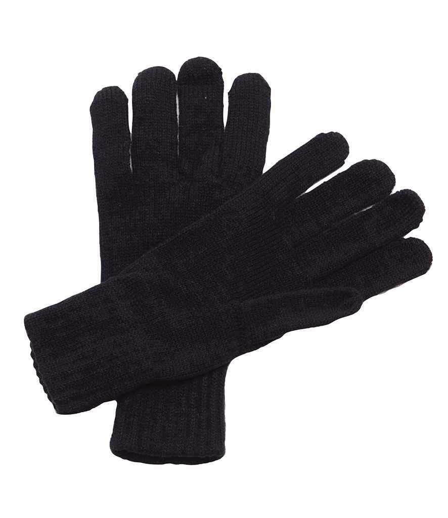 Regatta Knitted Gloves in ONE Black by Regatta — Custom branded clothing by Print Press, featuring premium embroidery produced in our specialist print lab in the UK.