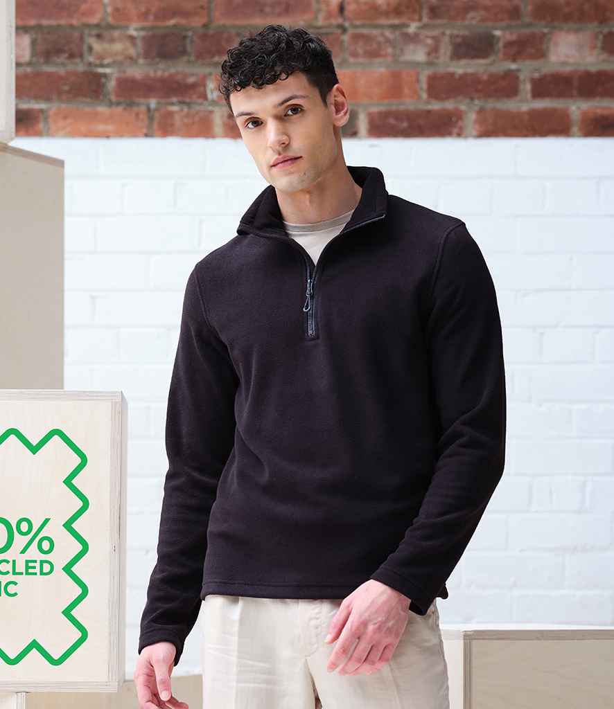 Regatta Honestly Made Recycled Half Zip Fleece in Black by Regatta Honestly Made — Custom branded clothing by Print Press, featuring premium embroidery produced in our specialist print lab in the UK.