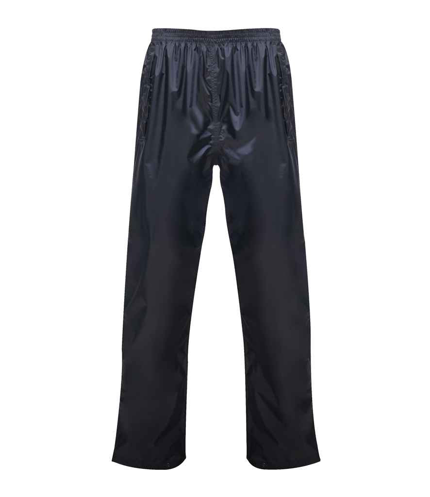 Regatta Pro Packaway Waterproof Breathable Overtrousers in Navy by Regatta — Custom branded clothing by Print Press, featuring premium embroidery produced in our specialist print lab in the UK.