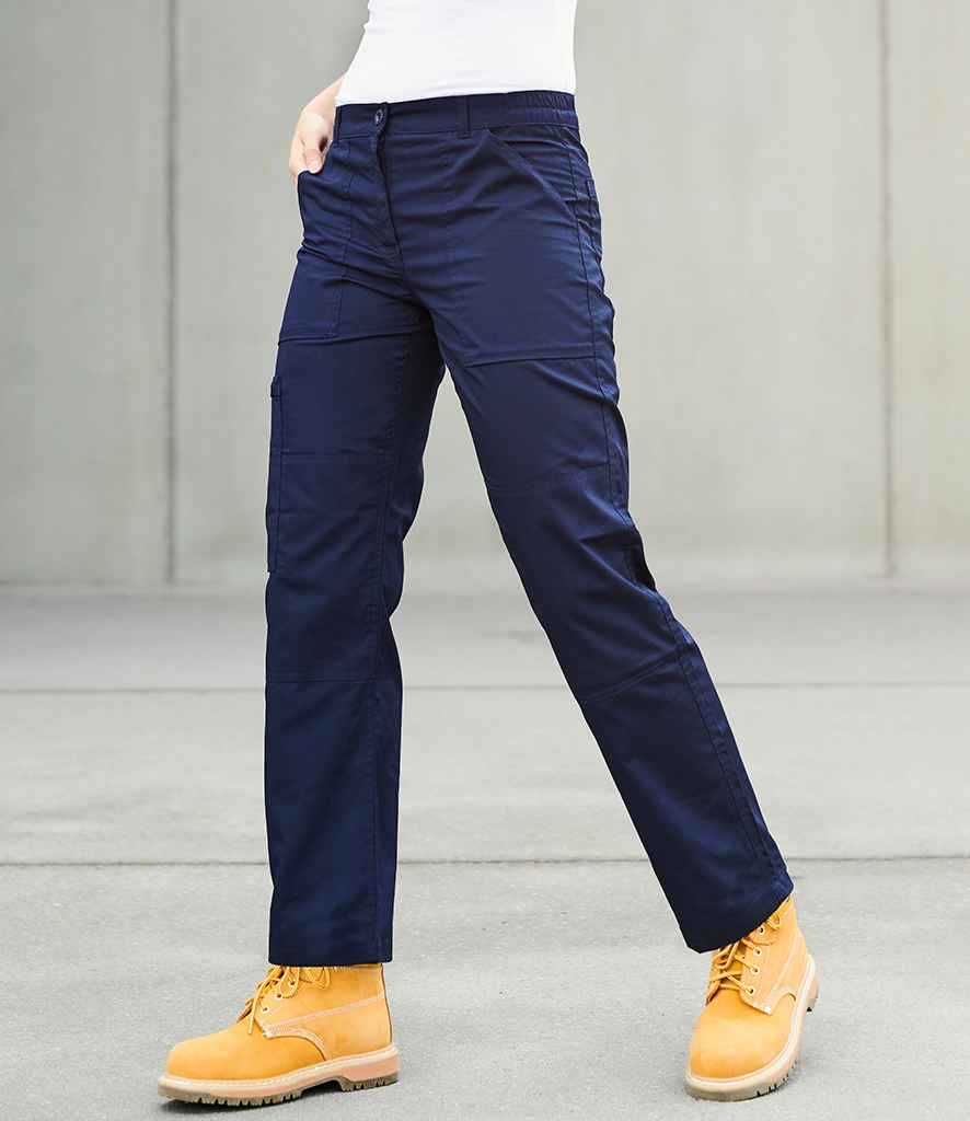 Regatta Ladies New Action Trousers in Navy by Regatta — Custom branded clothing by Print Press, featuring premium embroidery produced in our specialist print lab in the UK.