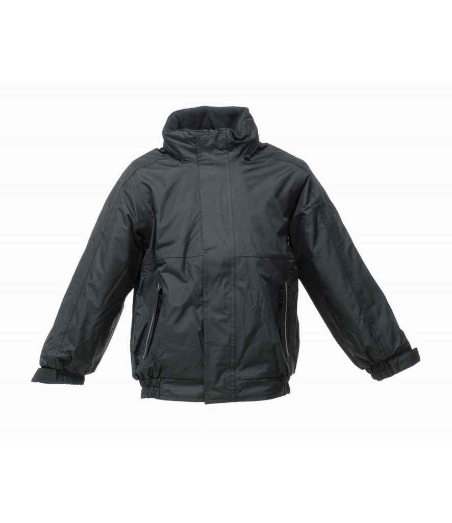 Regatta Kids Dover Waterproof Insulated Jacket in Black Ash by Regatta — Custom branded clothing by Print Press, featuring premium embroidery produced in our specialist print lab in the UK.