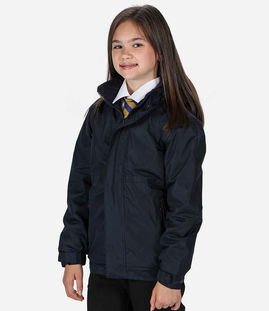 Regatta Kids Dover Waterproof Insulated Jacket in Navy Navy by Regatta — Custom branded clothing by Print Press, featuring premium embroidery produced in our specialist print lab in the UK.