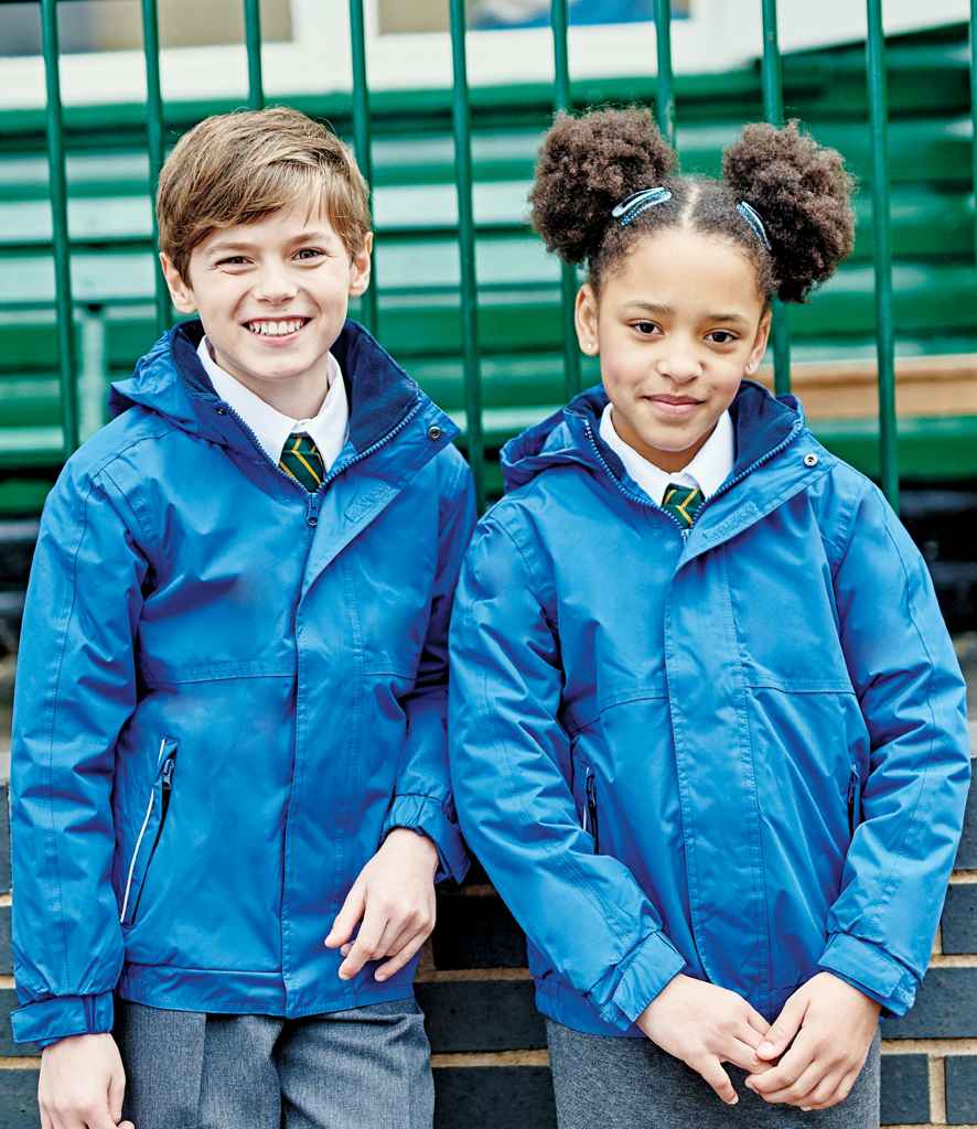 Regatta Kids Dover Waterproof Insulated Jacket in Royal Blue Navy by Regatta — Custom branded clothing by Print Press, featuring premium embroidery produced in our specialist print lab in the UK.