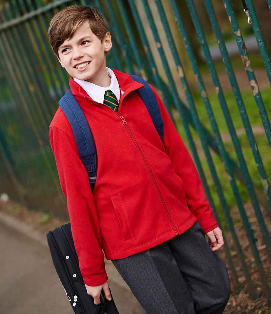 Regatta Kids Brigade II Micro Fleece Jacket in Classic Red by Regatta — Custom branded clothing by Print Press, featuring premium embroidery produced in our specialist print lab in the UK.