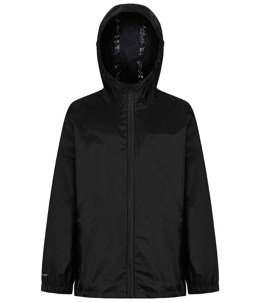 Regatta Kids Packaway Jacket in Black by Regatta — Custom branded clothing by Print Press, featuring premium embroidery produced in our specialist print lab in the UK.