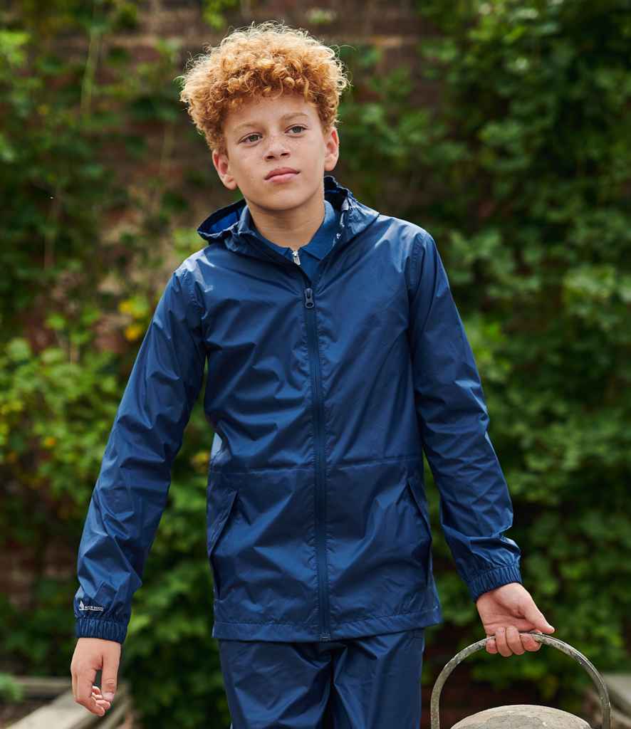 Regatta Kids Packaway Jacket in Navy by Regatta — Custom branded clothing by Print Press, featuring premium embroidery produced in our specialist print lab in the UK.