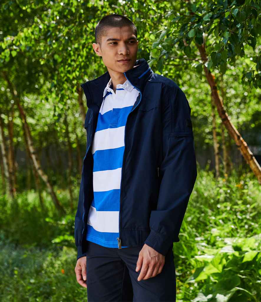 Regatta Finn Waterproof Shell Jacket in Navy by Regatta — Custom branded clothing by Print Press, featuring premium embroidery produced in our specialist print lab in the UK.