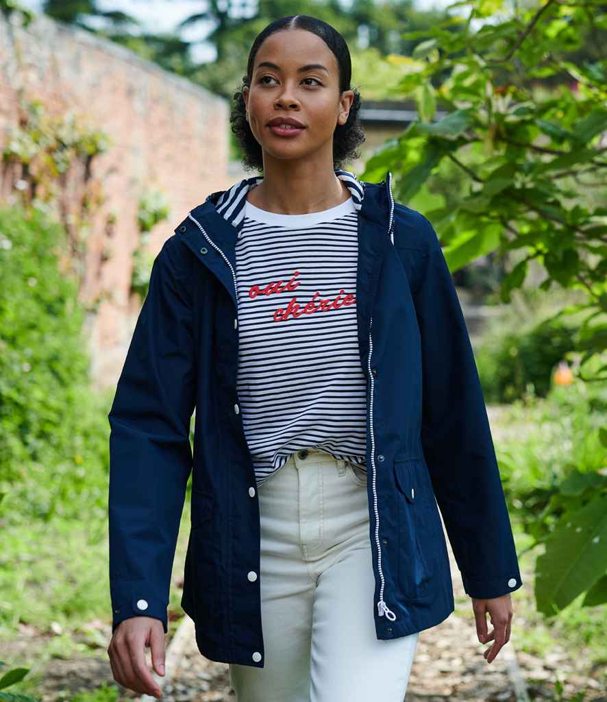 Regatta Ladies Phoebe Waterproof Shell Jacket in Navy by Regatta — Custom branded clothing by Print Press, featuring premium embroidery produced in our specialist print lab in the UK.