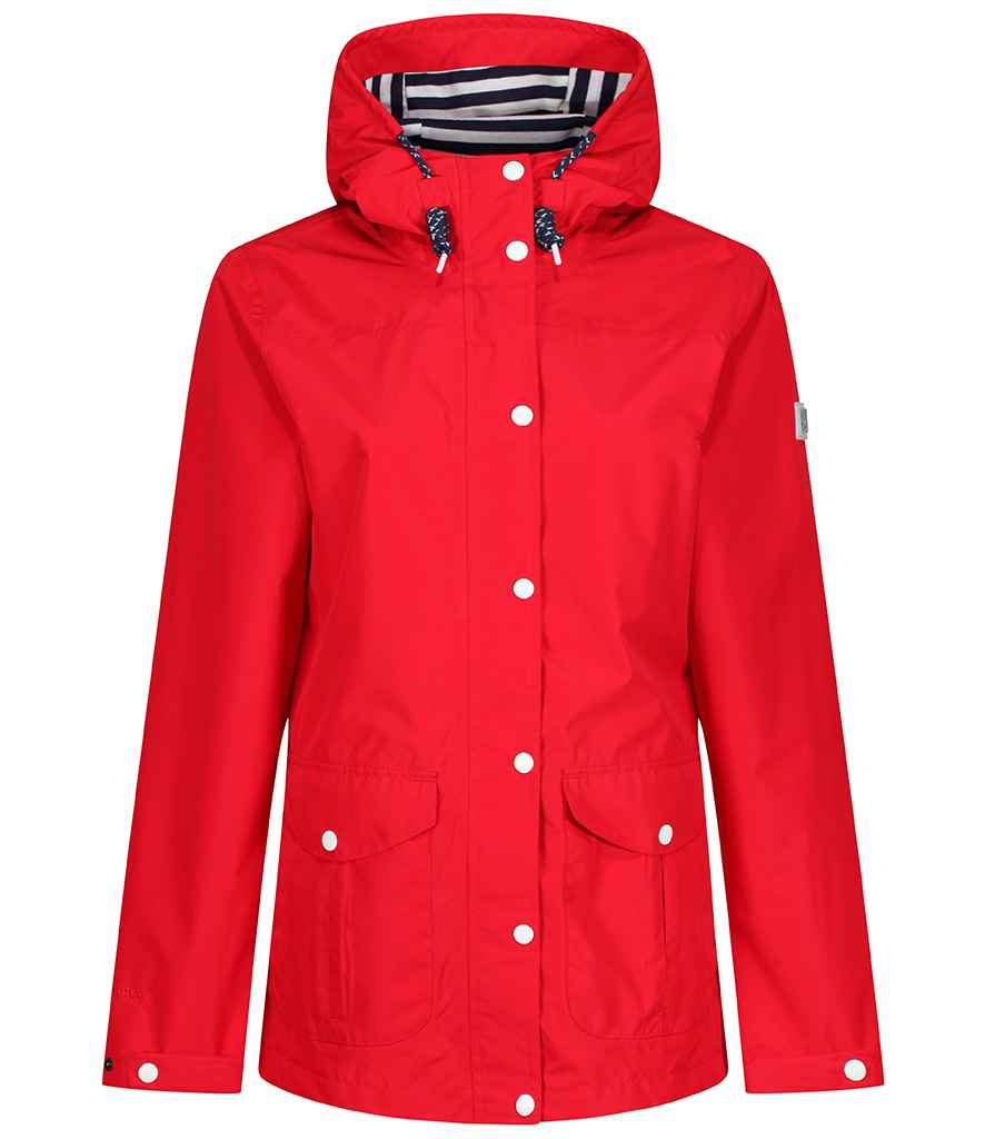 Regatta Ladies Phoebe Waterproof Shell Jacket in Rebel Red by Regatta — Custom branded clothing by Print Press, featuring premium embroidery produced in our specialist print lab in the UK.
